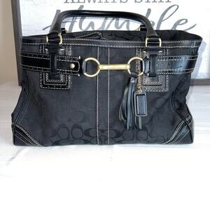 Coach
Shoulder Bag Carryall 10508 Hampton Black Canvas Satchel